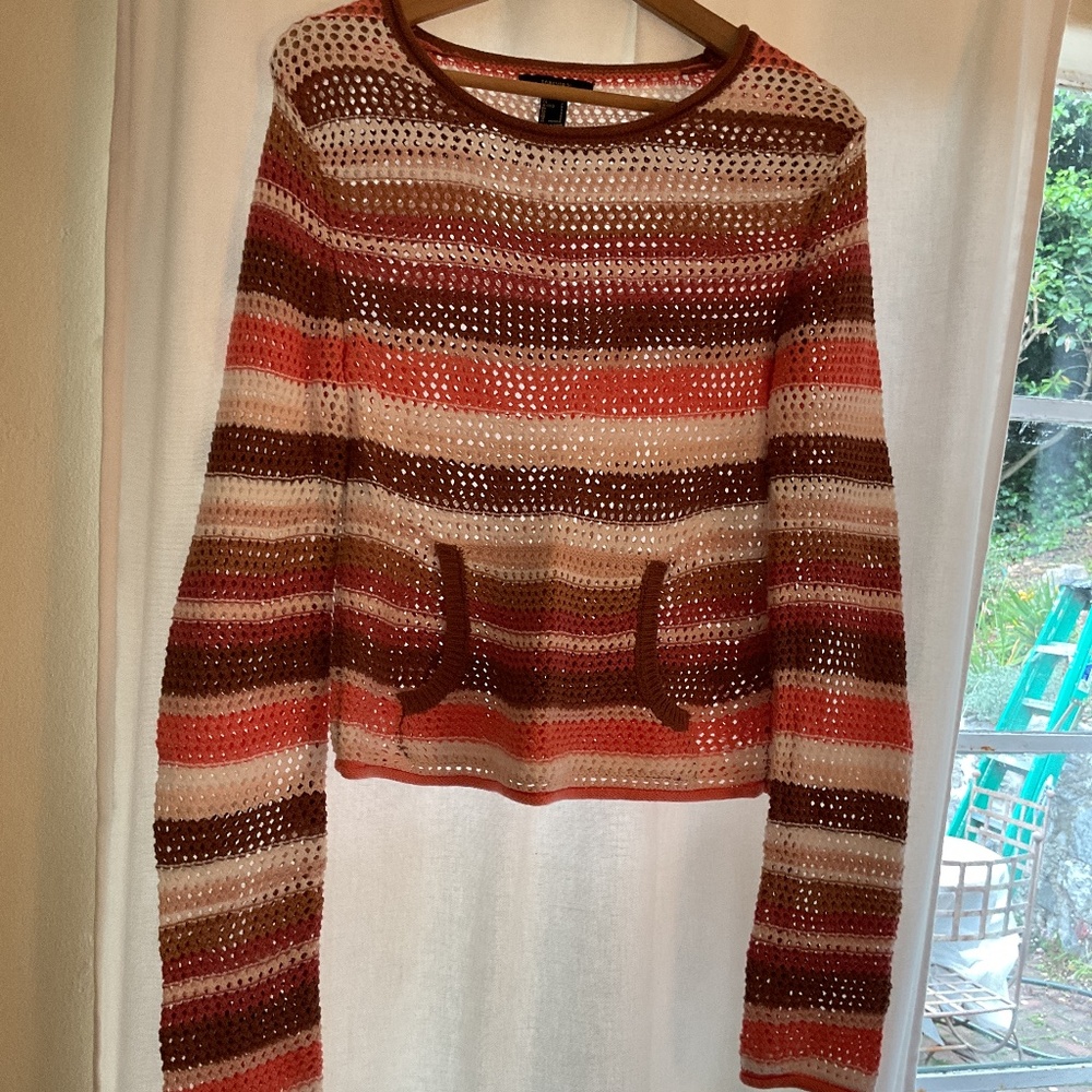 Forever 21  size s loose weave top multi color